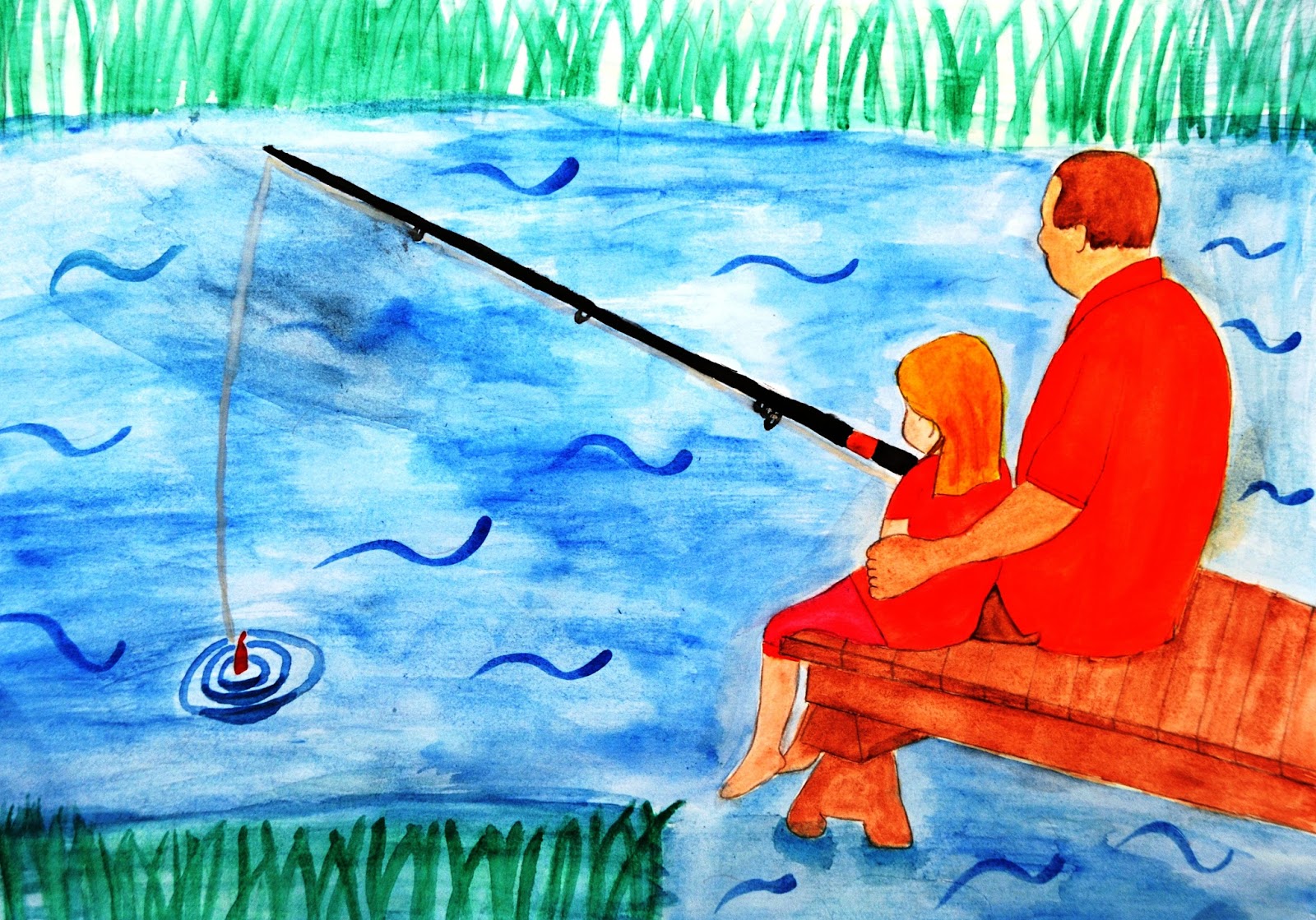 Рисовать рыбалку